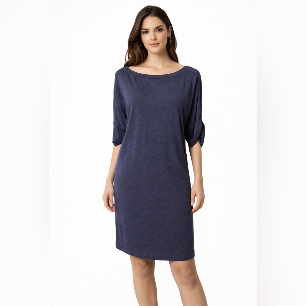Max Studio Dress Blue M Medium 6 8 10 Short Sleeve Weekend T Shirt Casual NEW